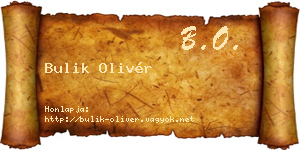Bulik Olivér névjegykártya